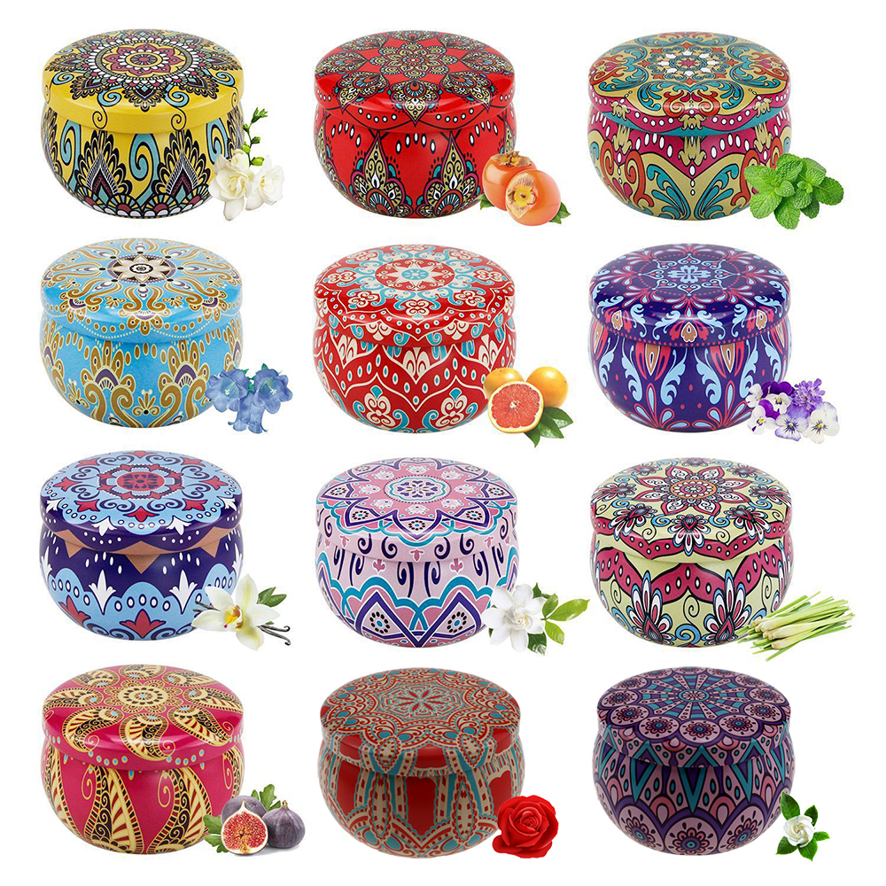 Metal Tin Lid 4Oz - 12Pcs Tinplate Empty Candle Jars 2Oz