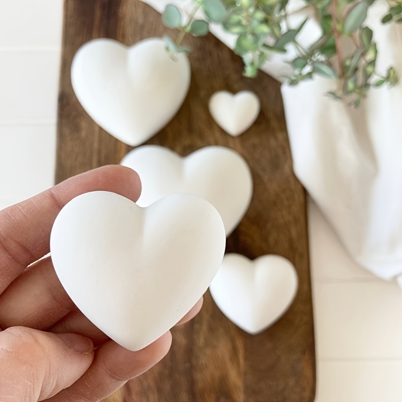 Candle Souvenir - 5pcs Heart-Shaped Gypsum Candle Ornament Resin