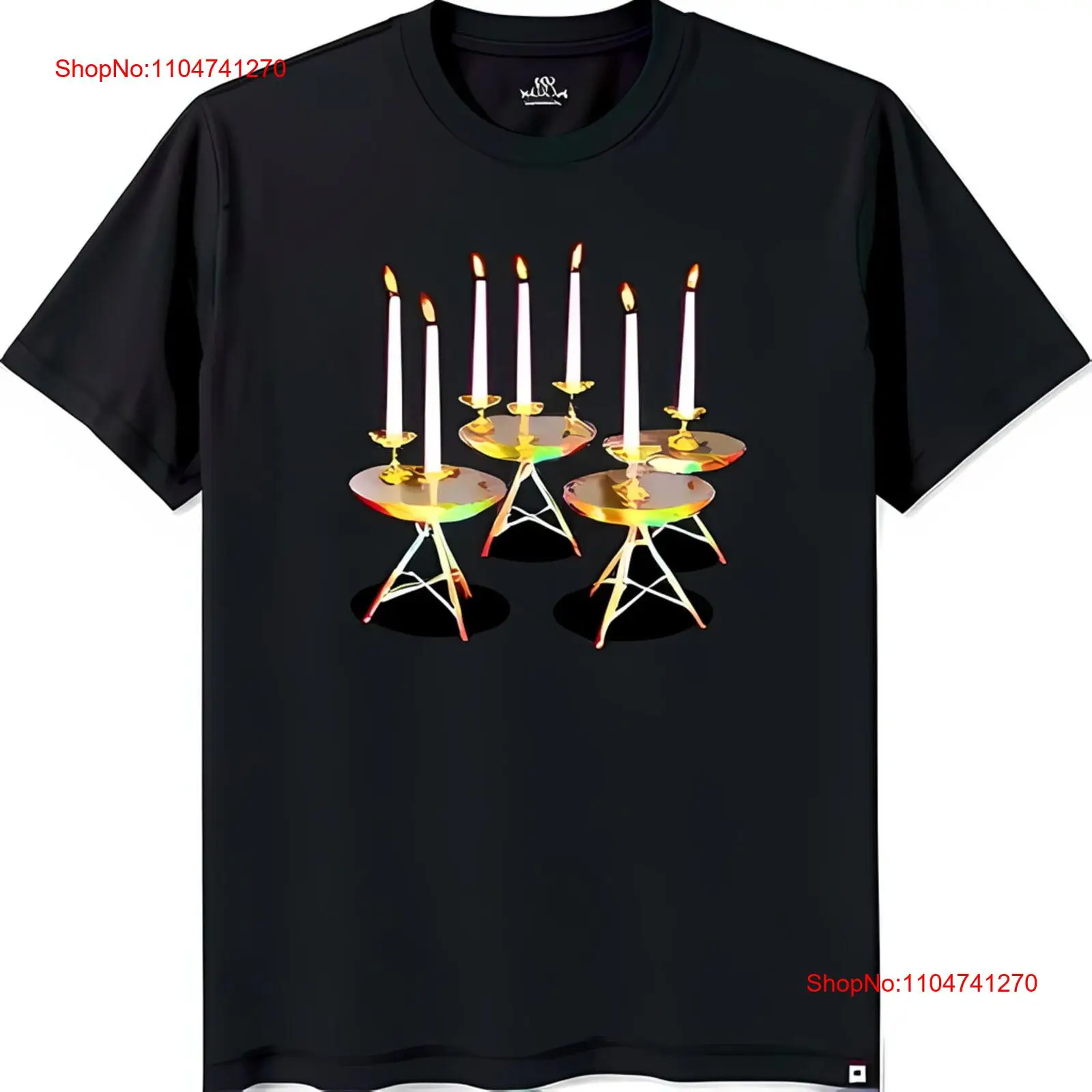 Black Tin Candle - Stylish Black T Shirt with Centered
