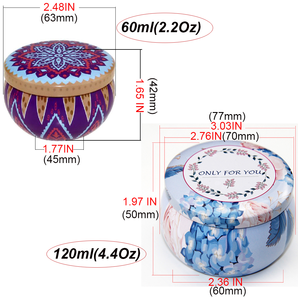 12Pcs Tinplate Empty Candle Ja - Metal Tin Lid 4Oz ulasan dan harga