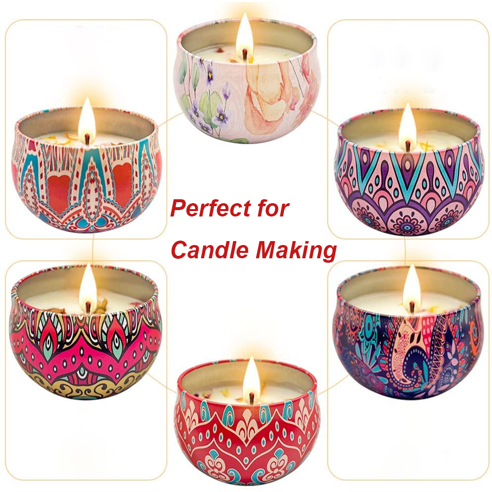 12Pcs Tinplate Empty Candle Ja - Metal Tin Lid 4Oz ulasan dan harga