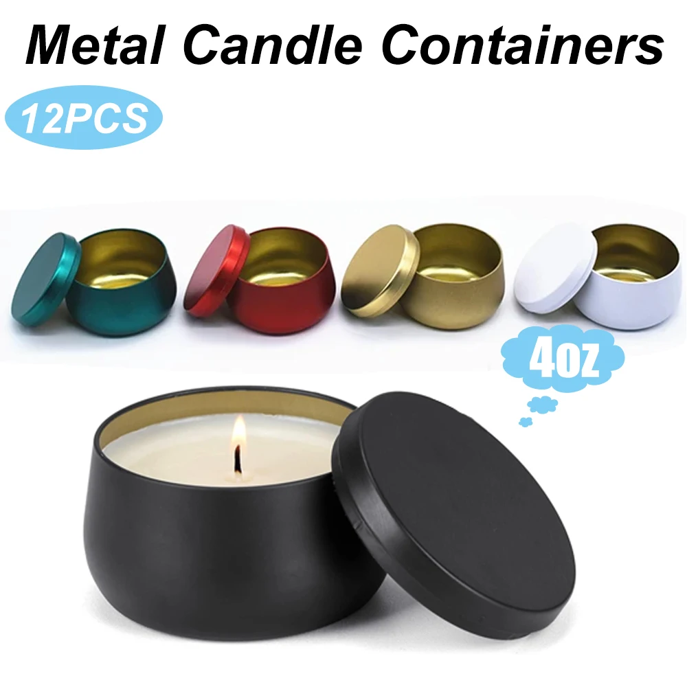 12PCS Metal Empty Tins With Li - Metal Tin Lid 4Oz ulasan dan harga