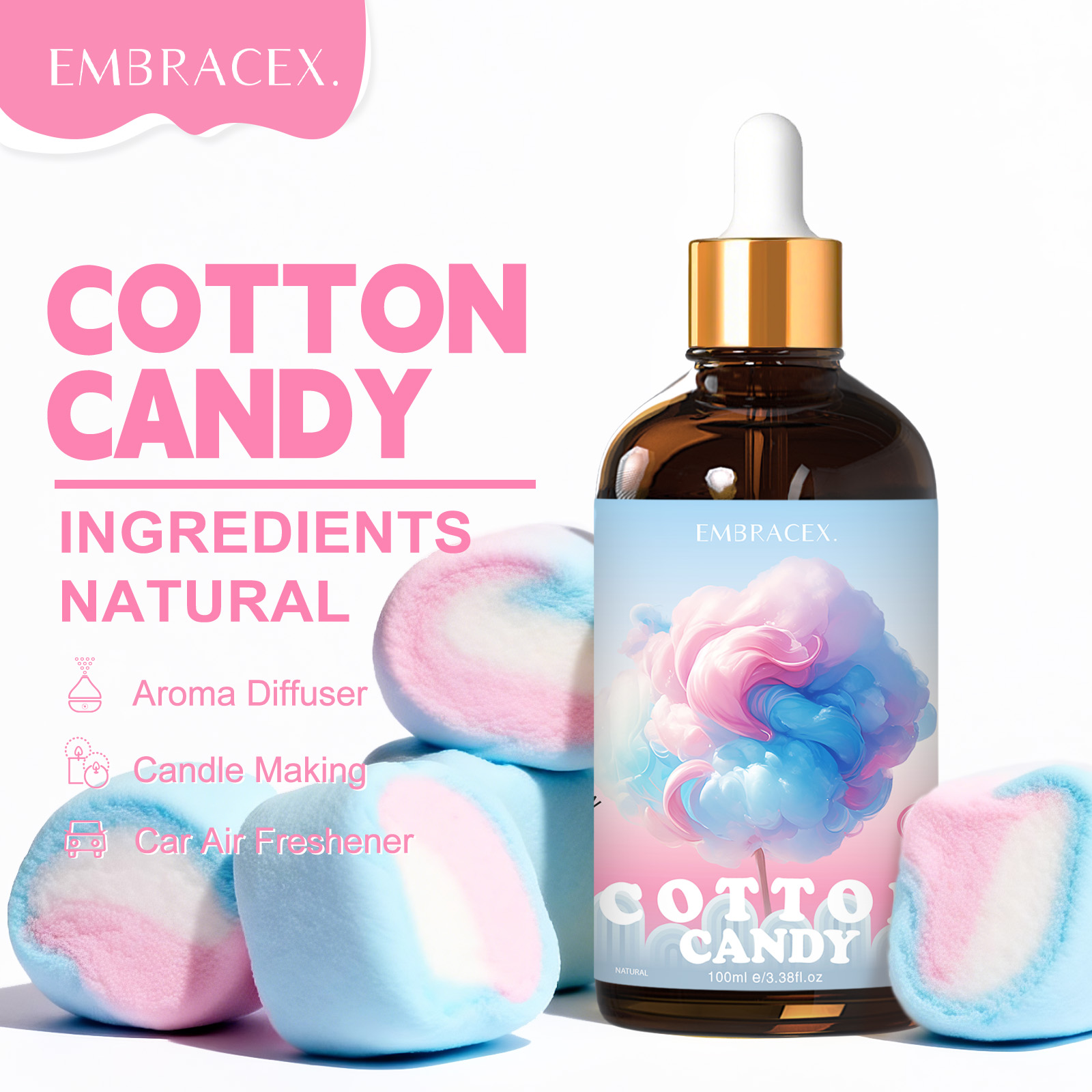 100ml Cotton Candy Essential O - Candle Souvenir ulasan dan harga