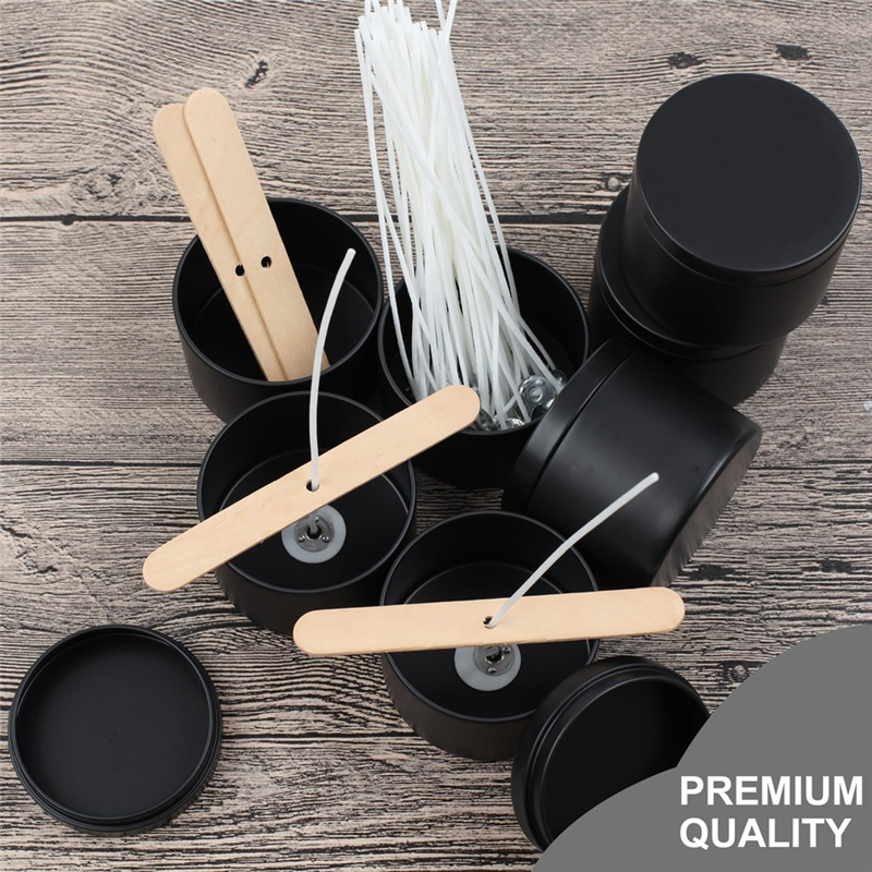24Pcs Black Candle Tins Set 4O - Black Tin Candle ulasan dan harga