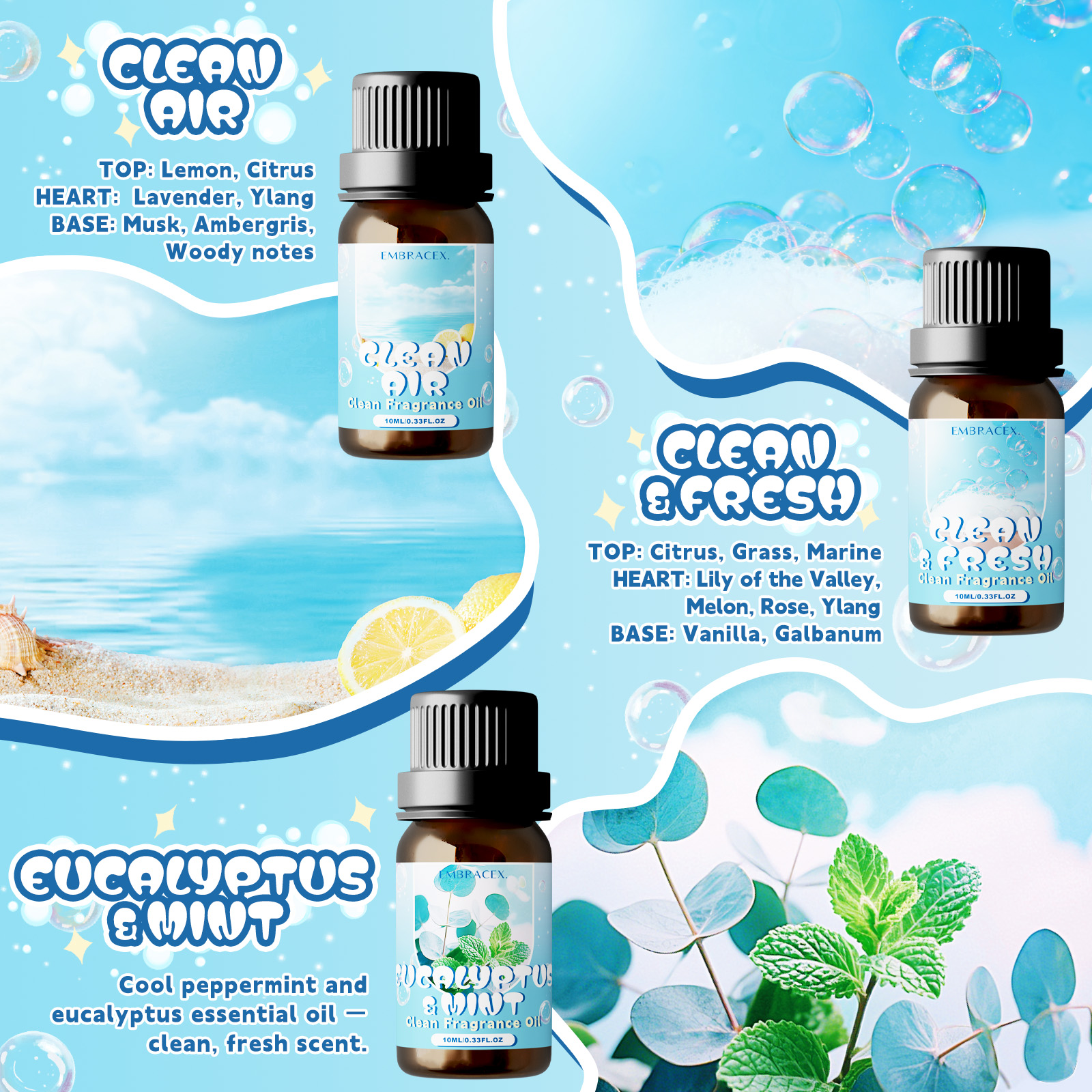 10ml Clean Air Essential Oil L - Candle Souvenir ulasan dan harga