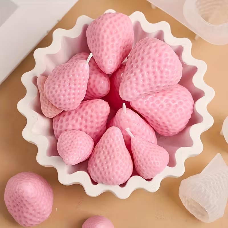 Strawberry Silicone Candle Mol - Candle Souvenir ulasan dan harga