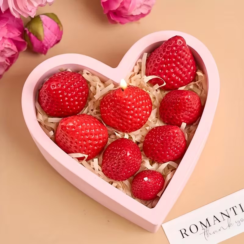 Strawberry Silicone Candle Mol - Candle Souvenir ulasan dan harga