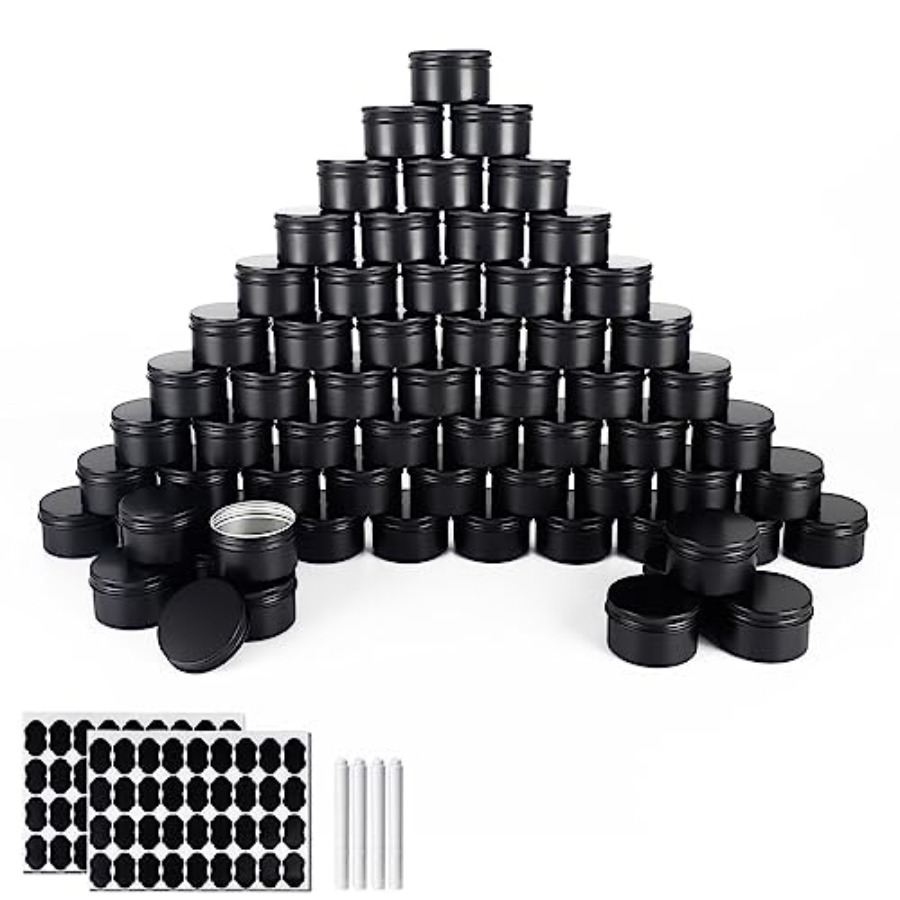 64 Pack Round Cans with Screw  - Metal Tin Lid 4Oz ulasan dan harga