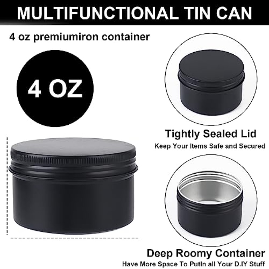 64 Pack Round Cans with Screw  - Metal Tin Lid 4Oz ulasan dan harga