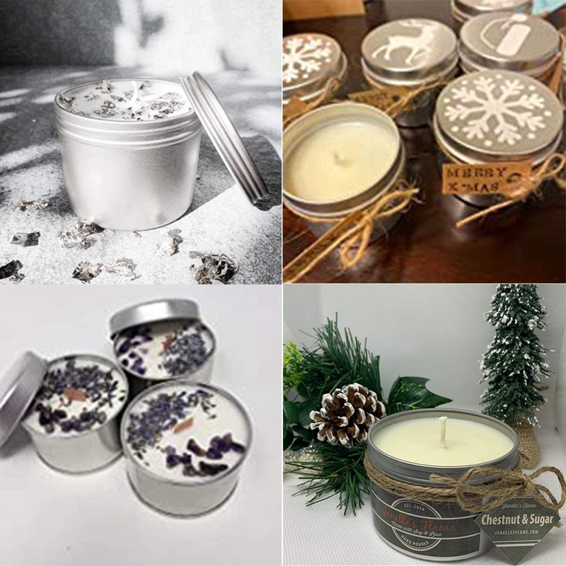 12Pcs 4Oz Metal Candle Tins fo - Metal Tin Lid 4Oz ulasan dan harga
