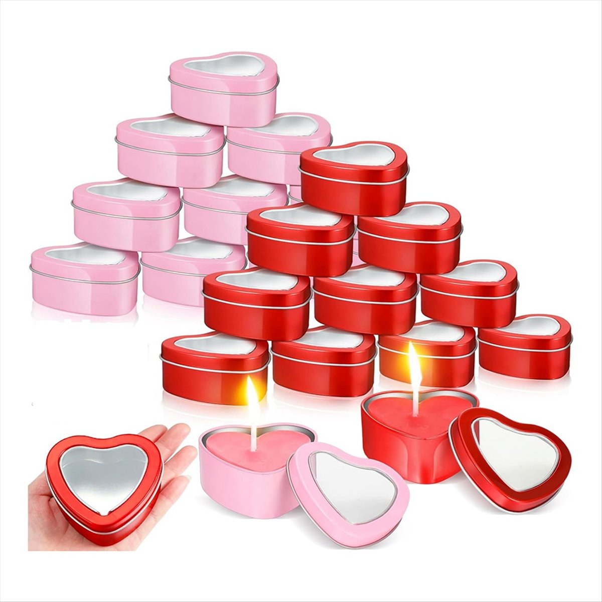 REST 24Pcs 4Oz Heart Shaped Me - Metal Tin Lid 4Oz ulasan dan harga