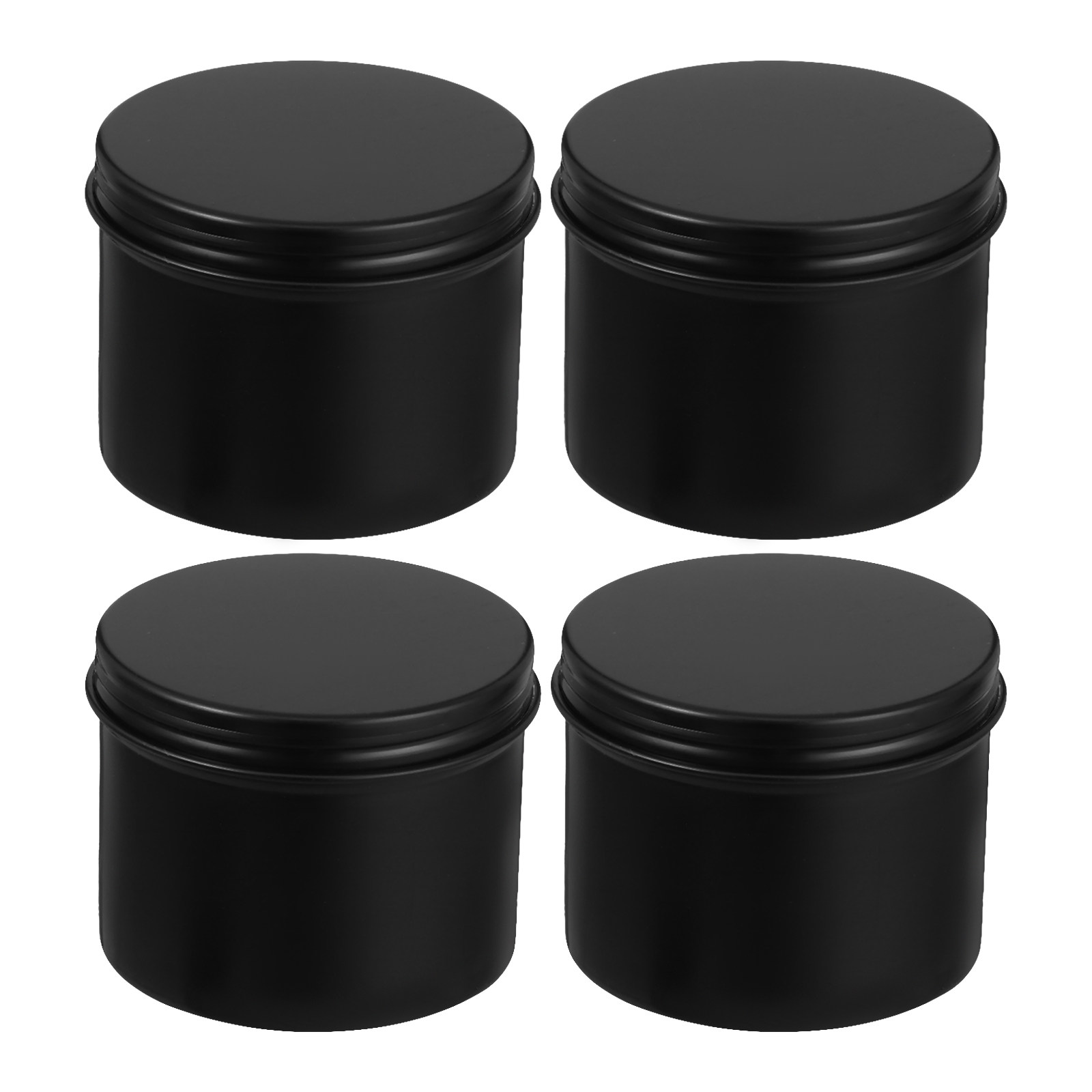 4Pcs Black Round Aluminum Tin  - Black Tin Candle ulasan dan harga