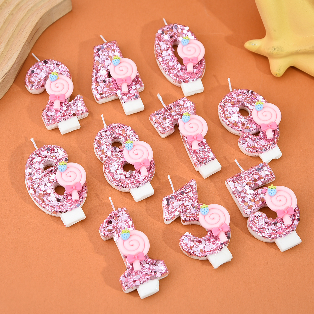 1pc Large 0-9 Numbers Pink Lol - Candle Souvenir ulasan dan harga