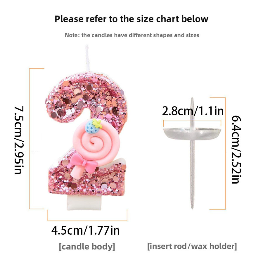 1pc Large 0-9 Numbers Pink Lol - Candle Souvenir ulasan dan harga