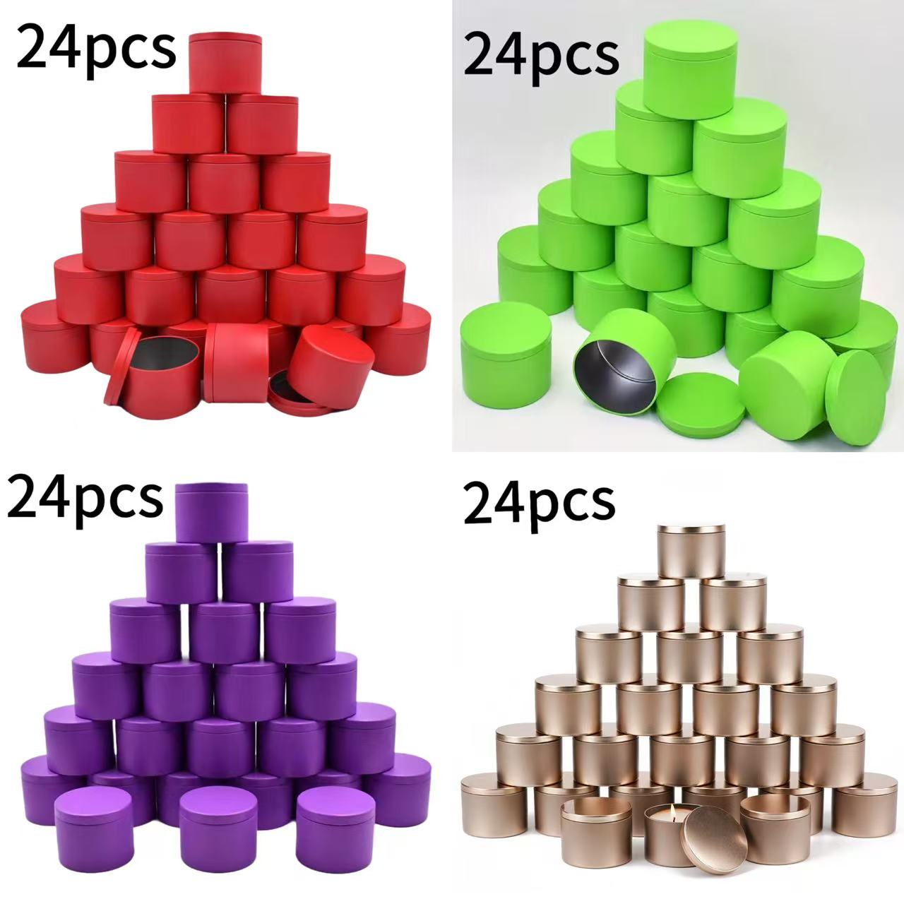 24-Pack 8oz/4oz in 4 colors Me - Metal Tin Lid 4Oz ulasan dan harga